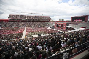 The view on commencement day. Photo credit: Nick Romanenko, University Photographer, Creative Services 