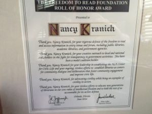 Nancy Kranich Freedom to Read Award