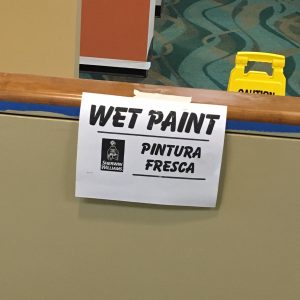 Wet paint in the central admin suite