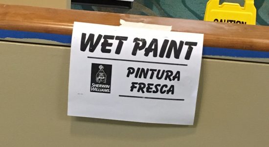 Wet paint in the central admin suite