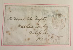 image showing the address and postage for this letter