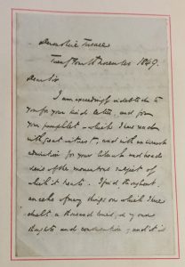Image showing first page of letter addressed to Dear Sir.