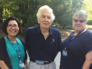 Yingting Zhang attended the National Library of Medicine sponsored Biomedical Informatics Sympoisum in Atlanta, GA and got this great photo with the former (Dr Donald Lindberg) and newly appointed (Patricia Flatley Brennan) directors of the National Library of Medicine.