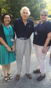 Yingting Zhang attended the National Library of Medicine sponsored Biomedical Informatics Sympoisum in Atlanta, GA and got this great photo with the former (Dr Donald Lindberg) and newly appointed (Patricia Flatley Brennan) directors of the National Library of Medicine.