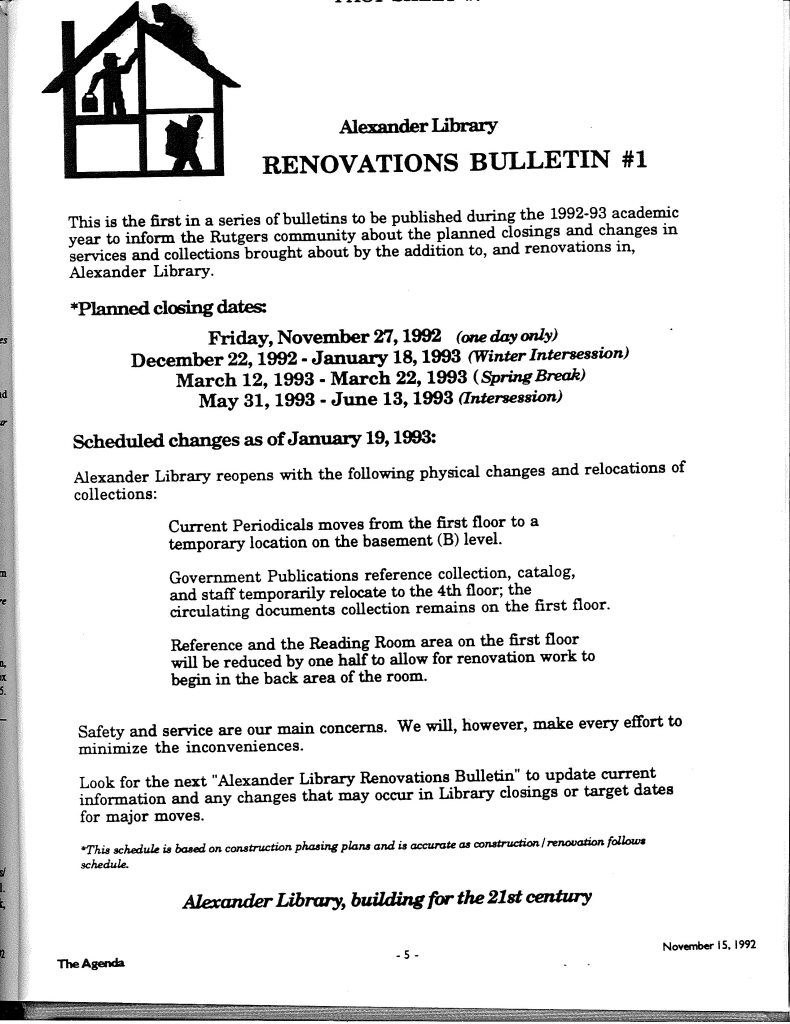 Renovations Bulletin
