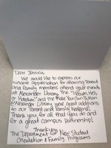 Parents and Family weekend letter image
