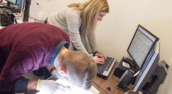 Giovanna Ligato-Pugliese and Jacob Paul were happy to give attendees tours of the project office and demonstrations of equipment.