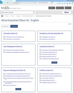 The Implementation Team spent a lot of time in January going through an extensive training program using pre-recorded videos in the Alma Essentials (New UI) series.
