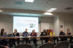 Panelists at the Opposition exhibition closing.