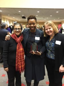 Leslin Charles received an award from Undergraduate Academic Affairs in February.