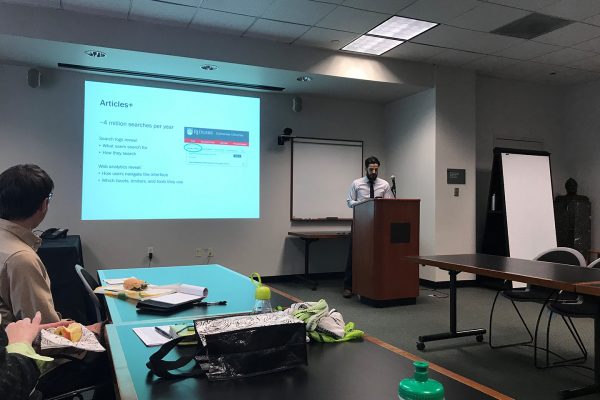 Librarian leading workshop