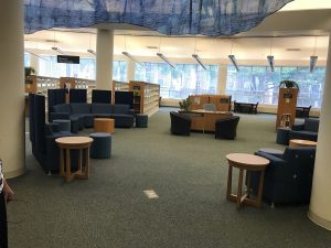 New modular furniture has been installed at the Chang Library. Credit: Judit Ward.