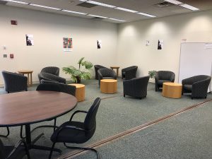 New modular furniture has been installed at the Chang Library. Credit: Judit Ward.