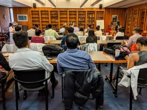 Photo of students meeting at the library
