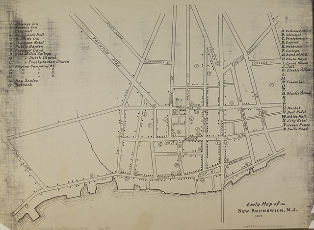 Early map of New Brunswick, NJ.