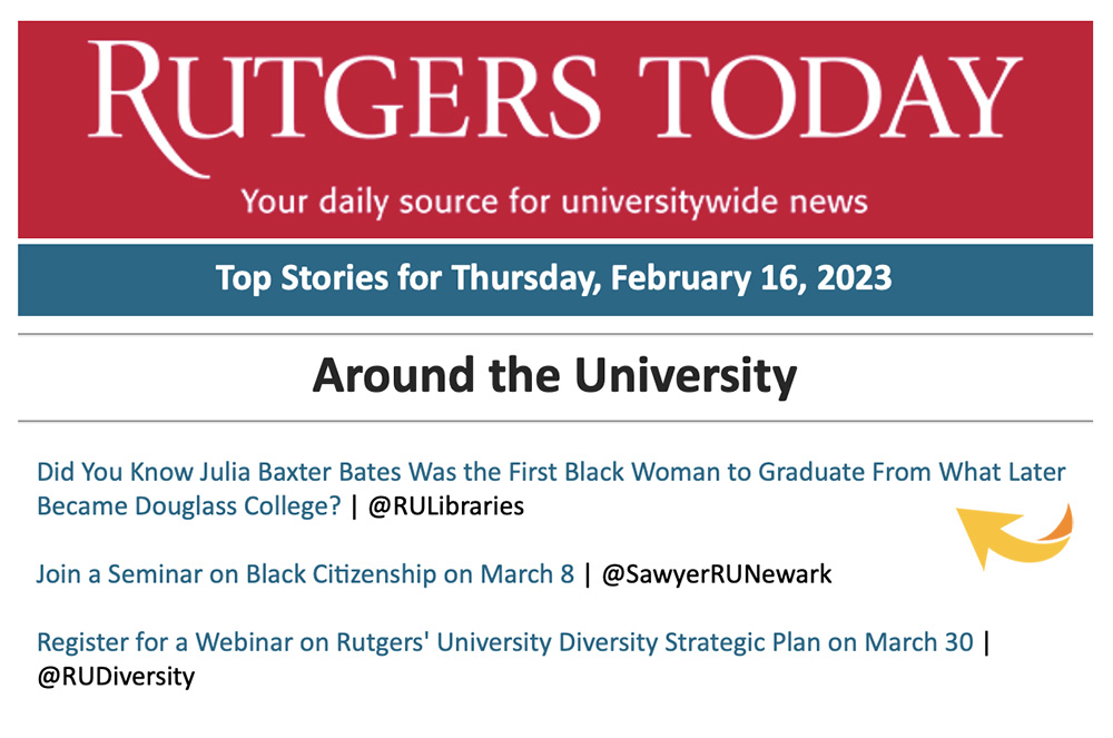 Rutgers Today - 021623 - Julia Baxter Bates