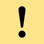 Exclamation mark against a yellow background