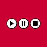 simple illustration showing video play, pause, and stop icons