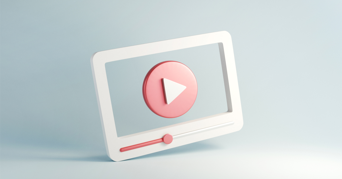 Minimal video media player Interface on blue background
