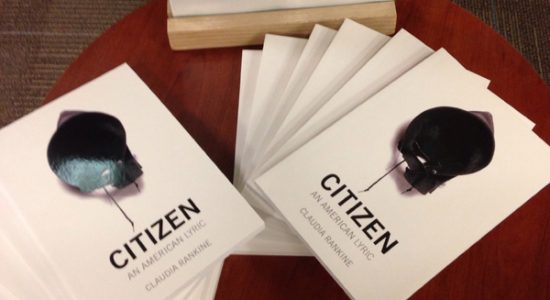 The new Big Read exhibit at Robeson Library included a giveaway of Claudia Rankine's Citizen: An American Lyric. Credit: John Powell.