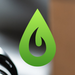 green icon shaped like a teardrop