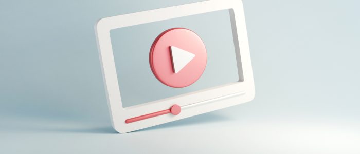Video posters 1920x1080 inimal video media player Interface on blue background